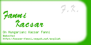 fanni kacsar business card